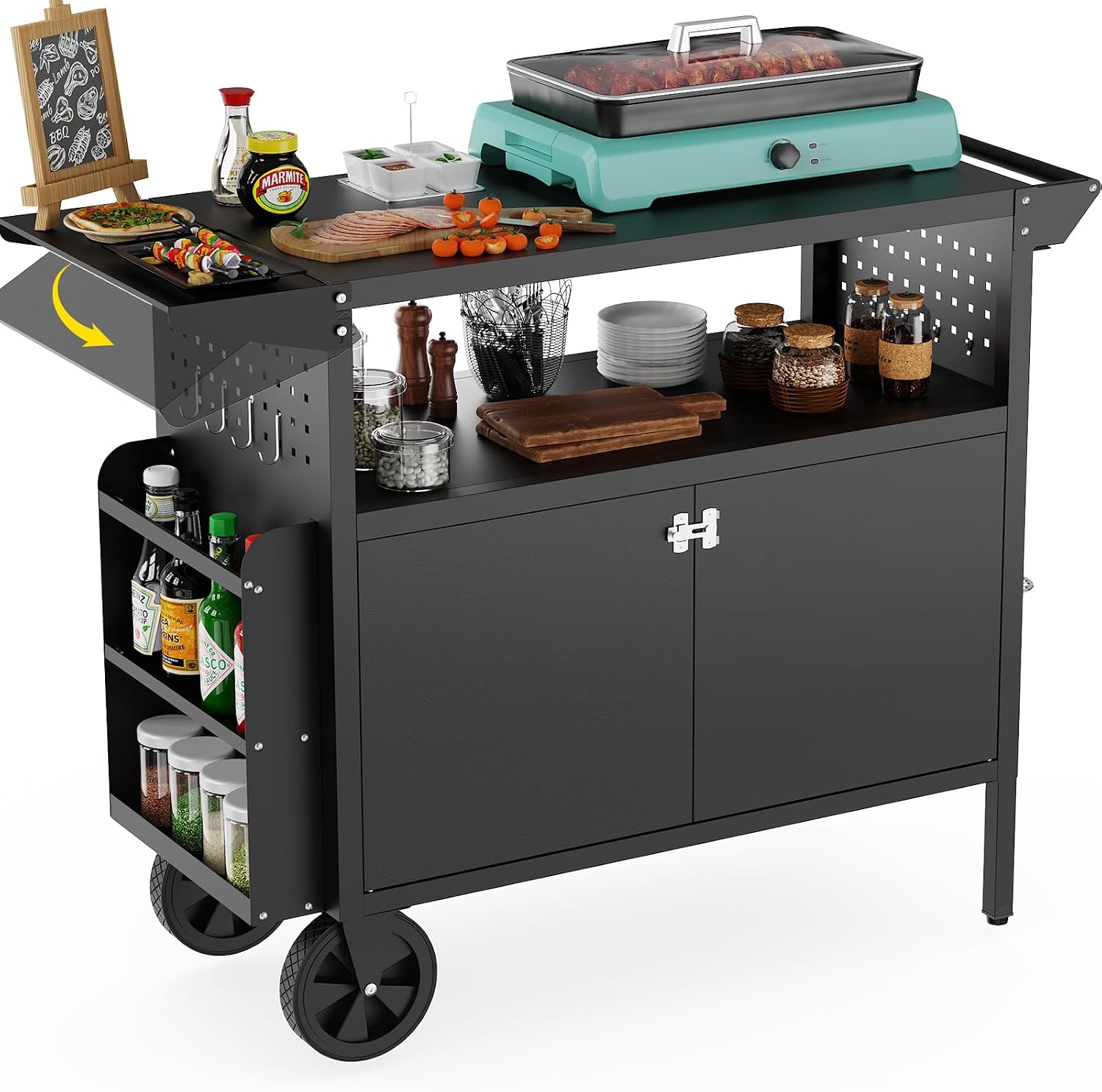 Commercial Kitchen Tables - Carrito de parrilla para exteriores con